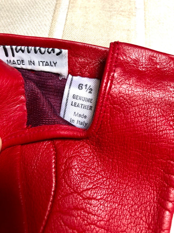 Vintage Harrods Italian Red Leather & Gold-tone C… - image 7