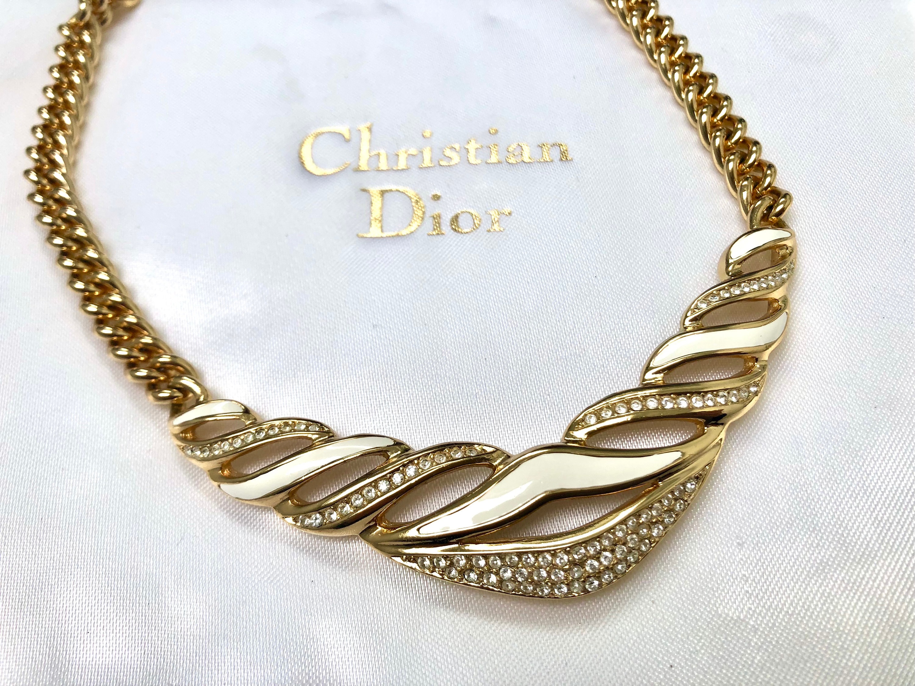 Christian Dior Logo Plate Gold Necklace① Christian Dior Logo Plate Gold-tone Gold Necklace 2031 | eBay