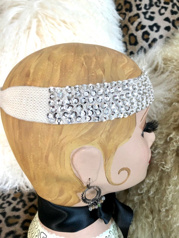 1940s Thirkell of Old Bond Street Silver Sequin Head Band - Etsy