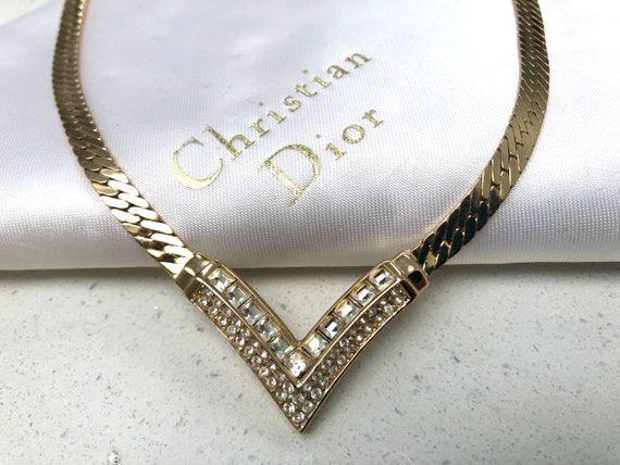 Vintage Christian Dior Rhinestone Gold Plated Designer