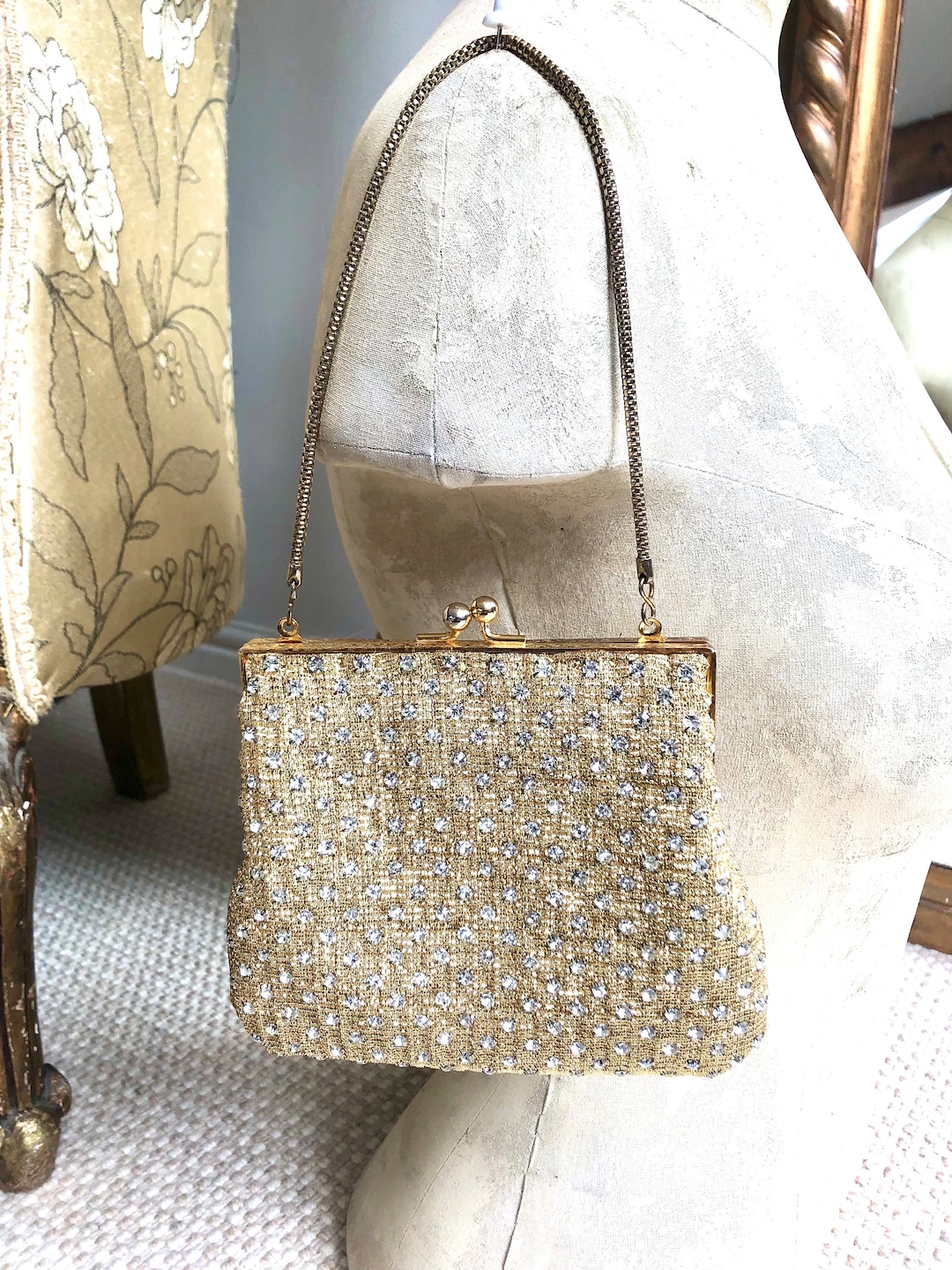 Vintage Rhinestone Evening Bag, Convertible Clutch Etsy UK