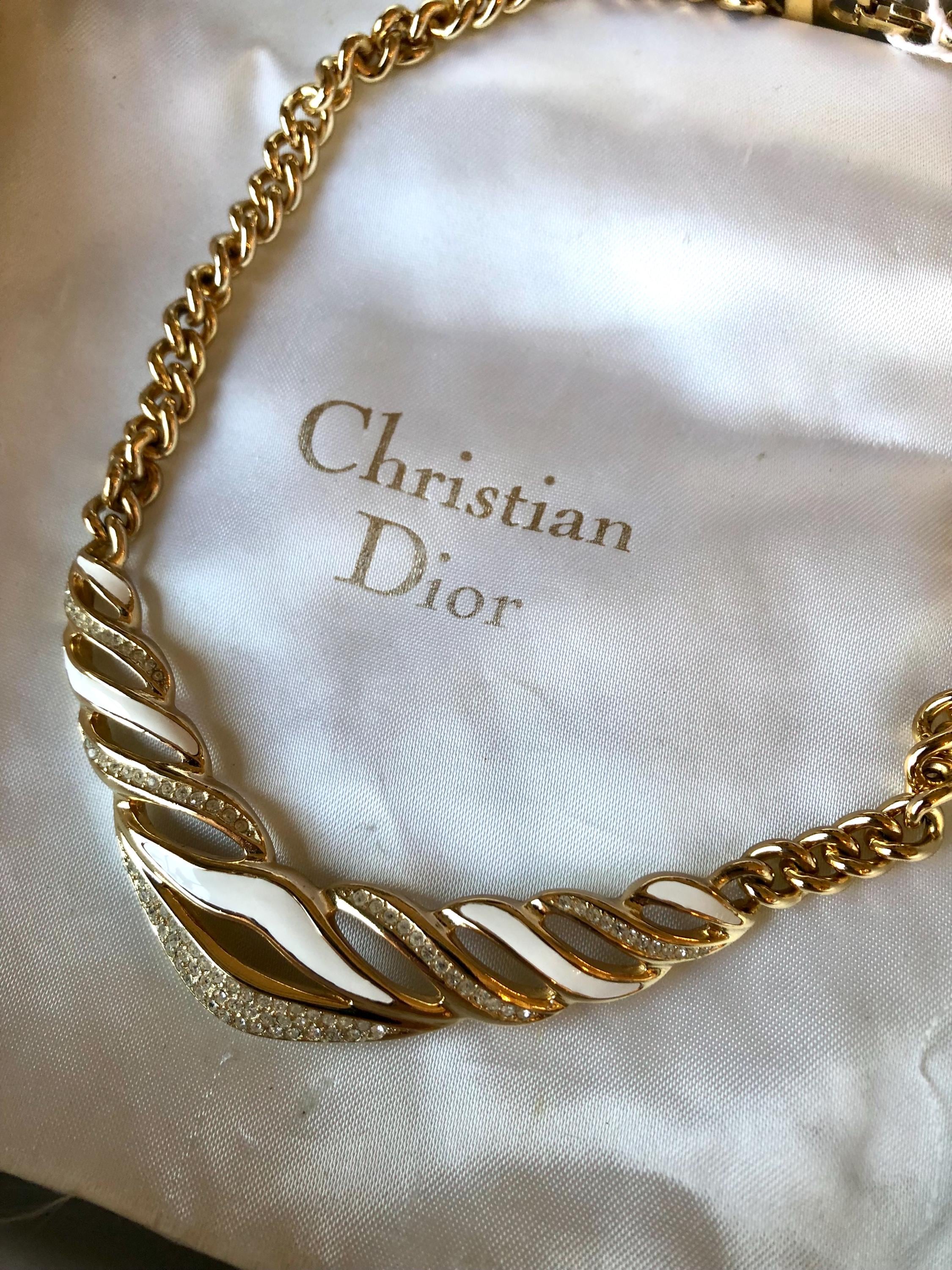 Christian Dior Logo Plate Gold Necklace① Christian Dior Logo Plate Gold-tone Gold Necklace 2031 | eBay