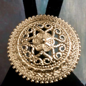 1980s Grosse (Dior Designer) Vintage Statement Gold Plated Designer Brooch