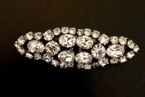 Art Deco Rhinestone Duette Brooch/Dress Clips