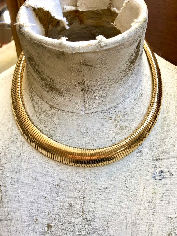 Christian Dior Omega Style Gold Plated Omega Collar Necklace Etsy UK