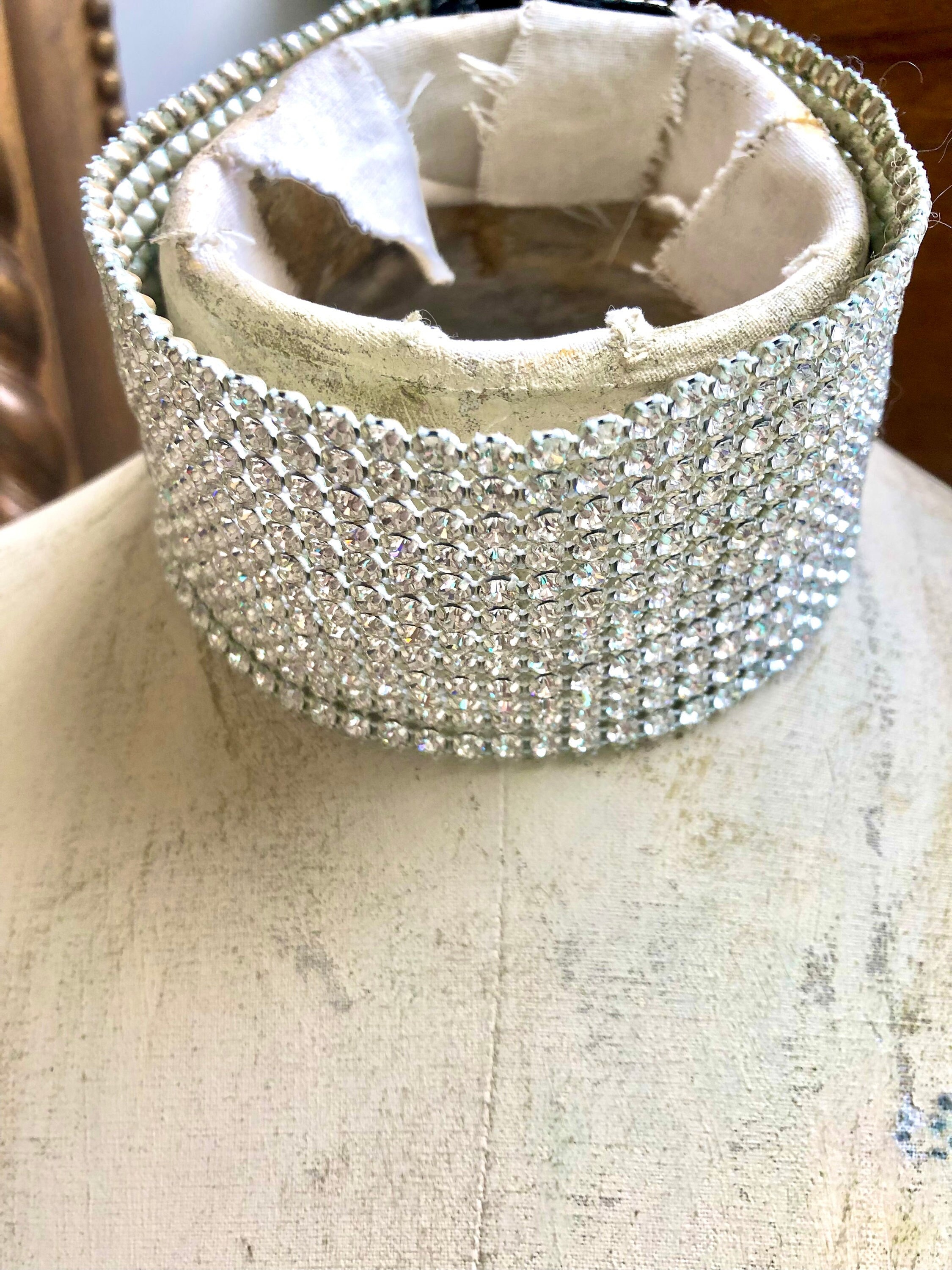Dolce Gabbana Y2K Rhinestone Encrusted Choker Necklace with Box