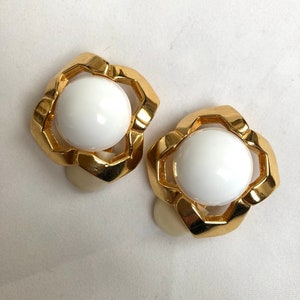 Vintage Vo/Les Bernard Earrings, Designer Clip Earrings 1980s
