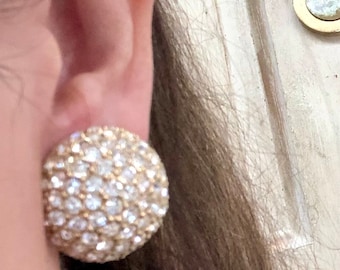 Vintage Christian Dior Rhinestone Designer Clip Earrings - Etsy