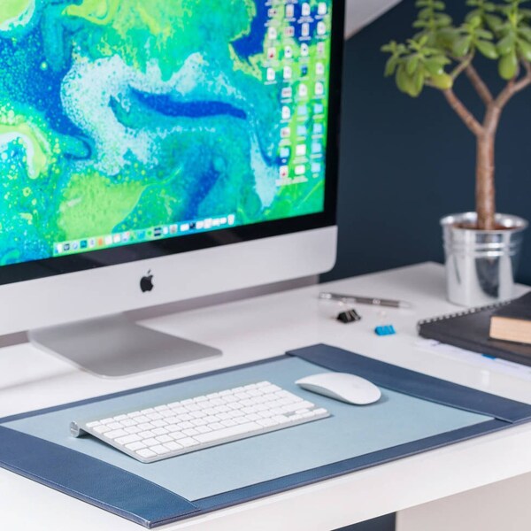 Leather Desk Blotter With Side Rails Etsy Australia