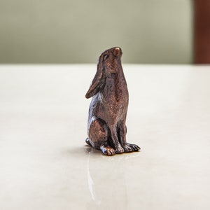 Miniature Bronze Moon Gazing Hare - 8th Anniversary - Countryside - Animal