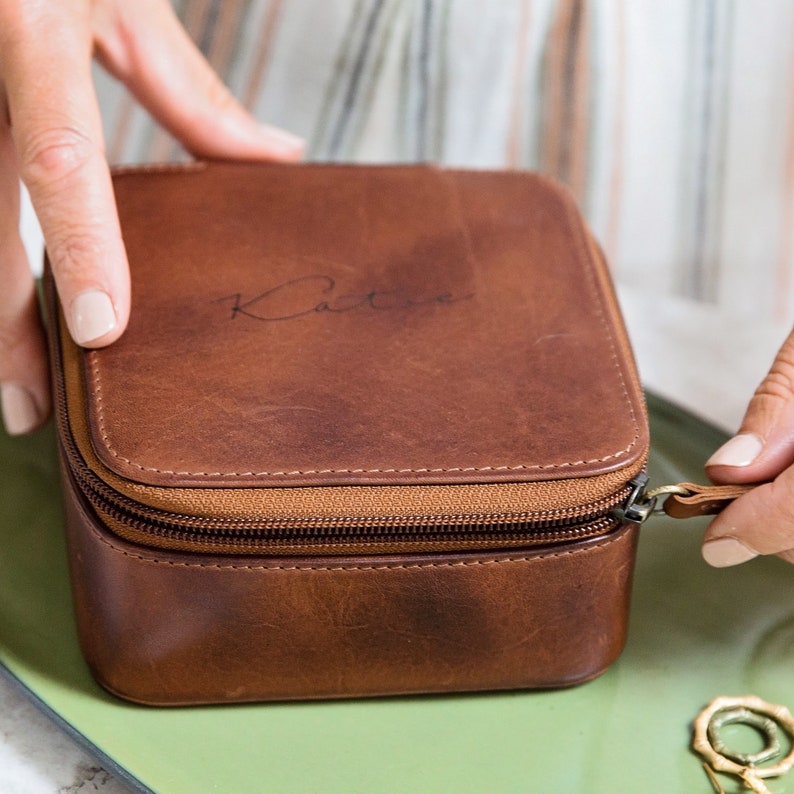 Personalised Leather Travel Jewellery Case for Her Etsy UK