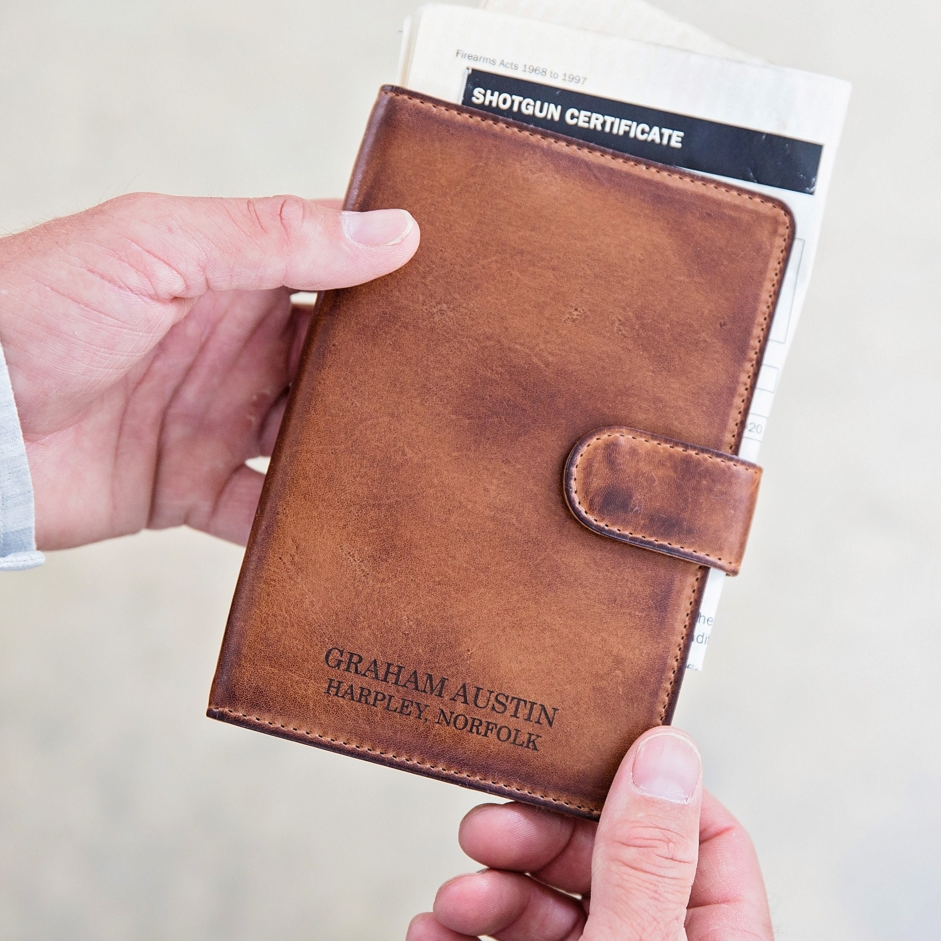 Personalised Leather Shotgun License Holder Etsy UK