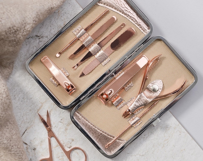 Copper Ladies Personalised Manicure Set - Mothers Day Gift - 18th Birthday Present - 7th Anniversary Gift - Copper Anniversary Gift