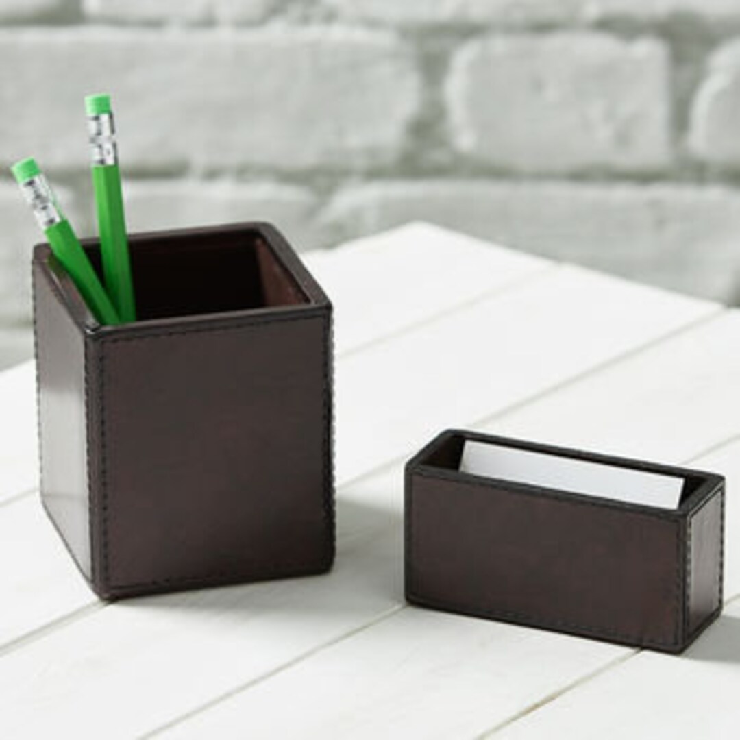 Mini Desk Set Personalised Leather Deluxe Mini Desk Set - Etsy