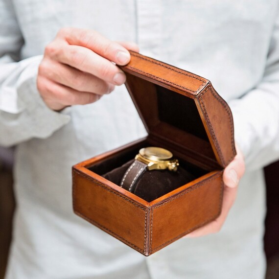 personalised leather watch box