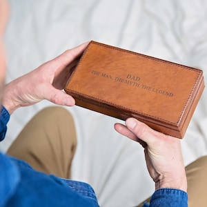 Personalised Leather Cufflink Box