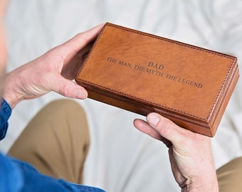 Personalised Leather Cufflink Box