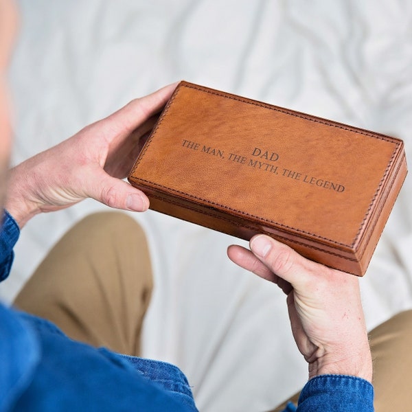 Personalised Leather Cufflink Box