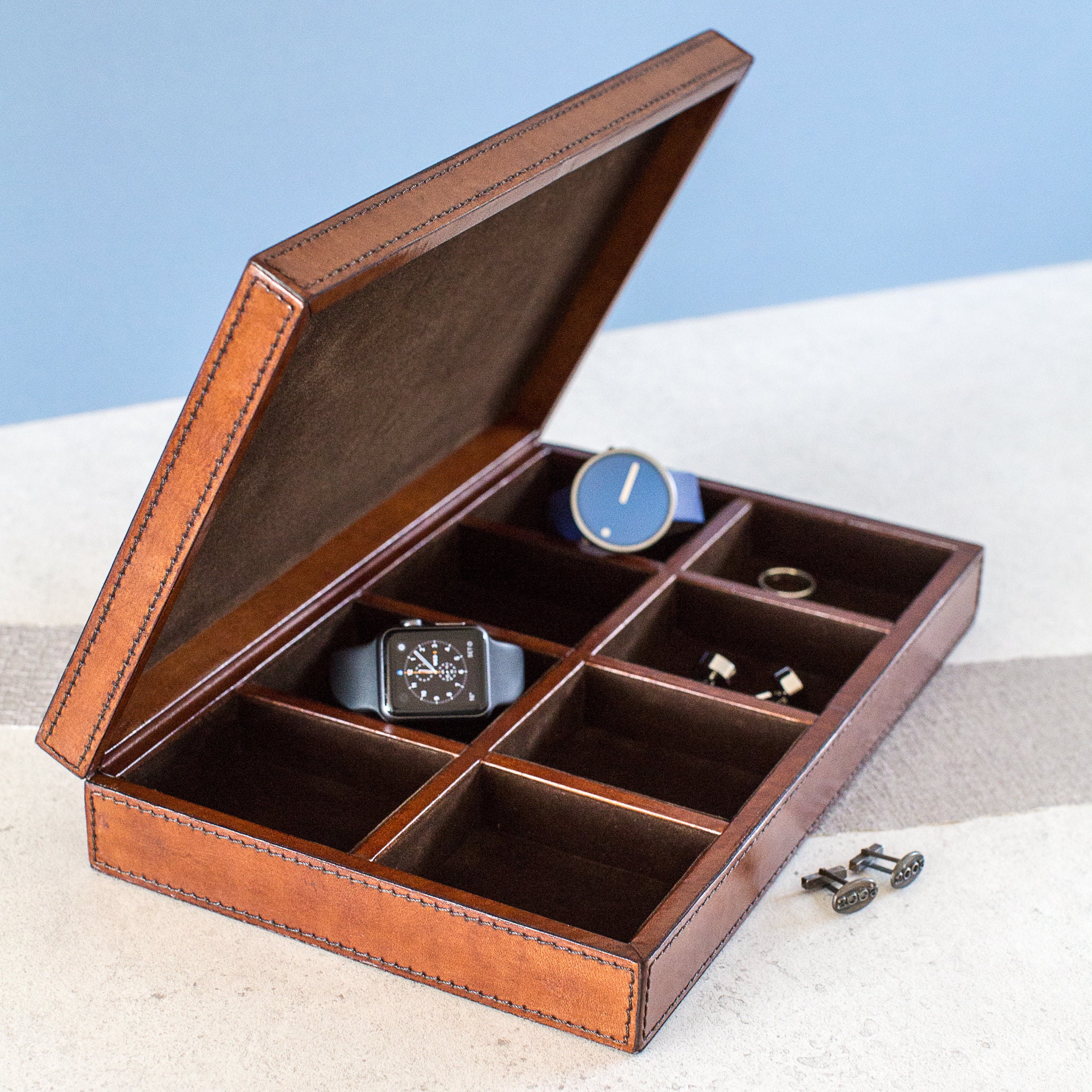 Customised Men's Leather Jewellery and Storage Box 3rd Etsy UK