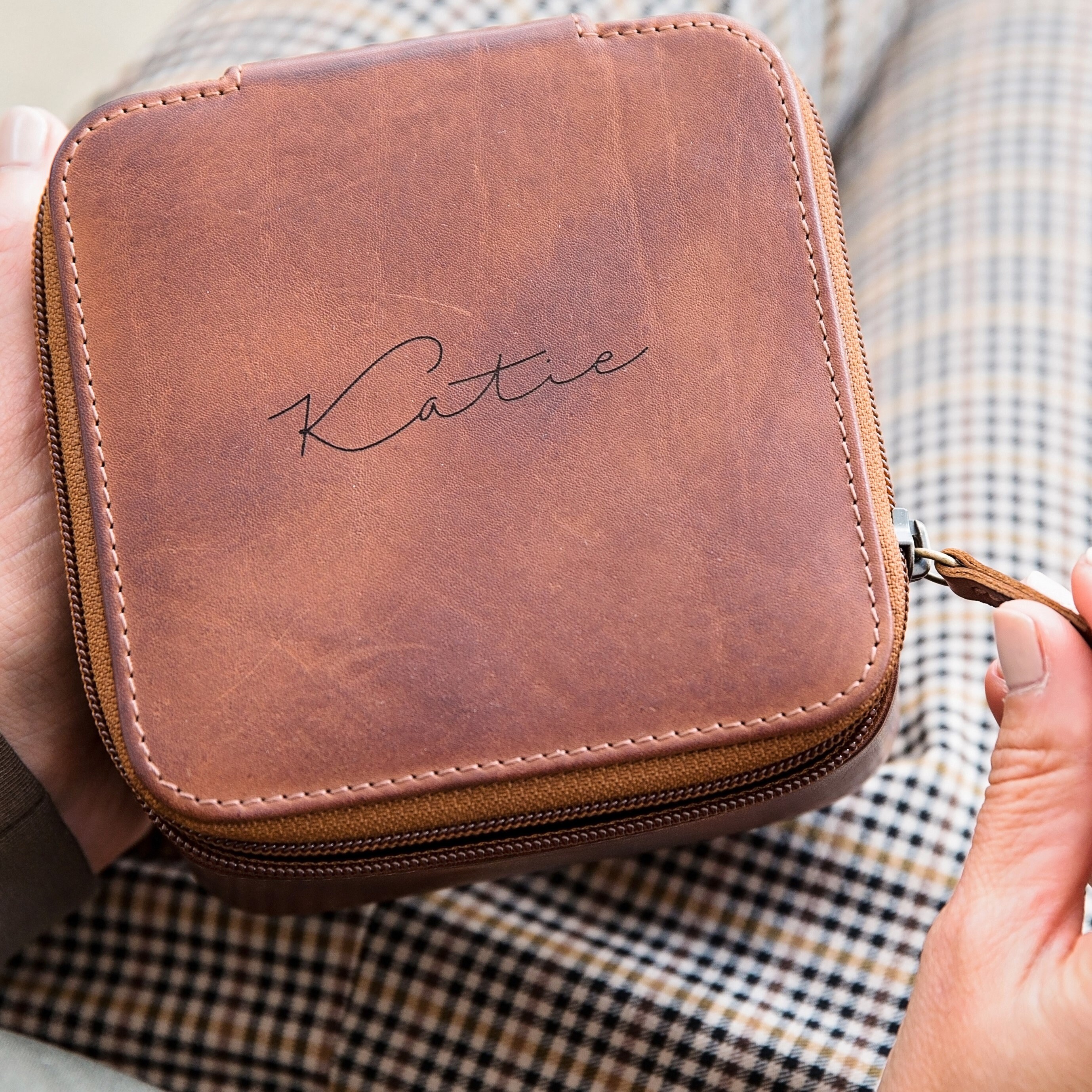 Personalised Leather Travel Jewellery Case for Her Etsy UK