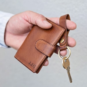 Personalised Luxury Leather Wallet And Keyring Gift Set