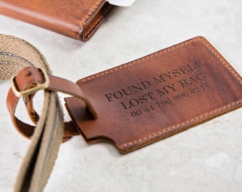 Personalised Luxury Leather Luggage Tag