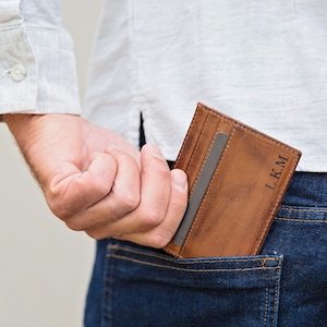 Tarjetero de crédito de cuero de lujo personalizado