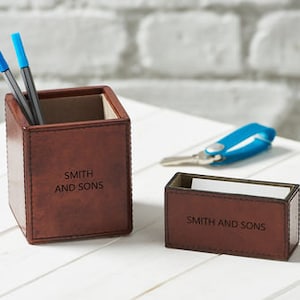 Set da scrivania in pelle personalizzato Mini Due colori