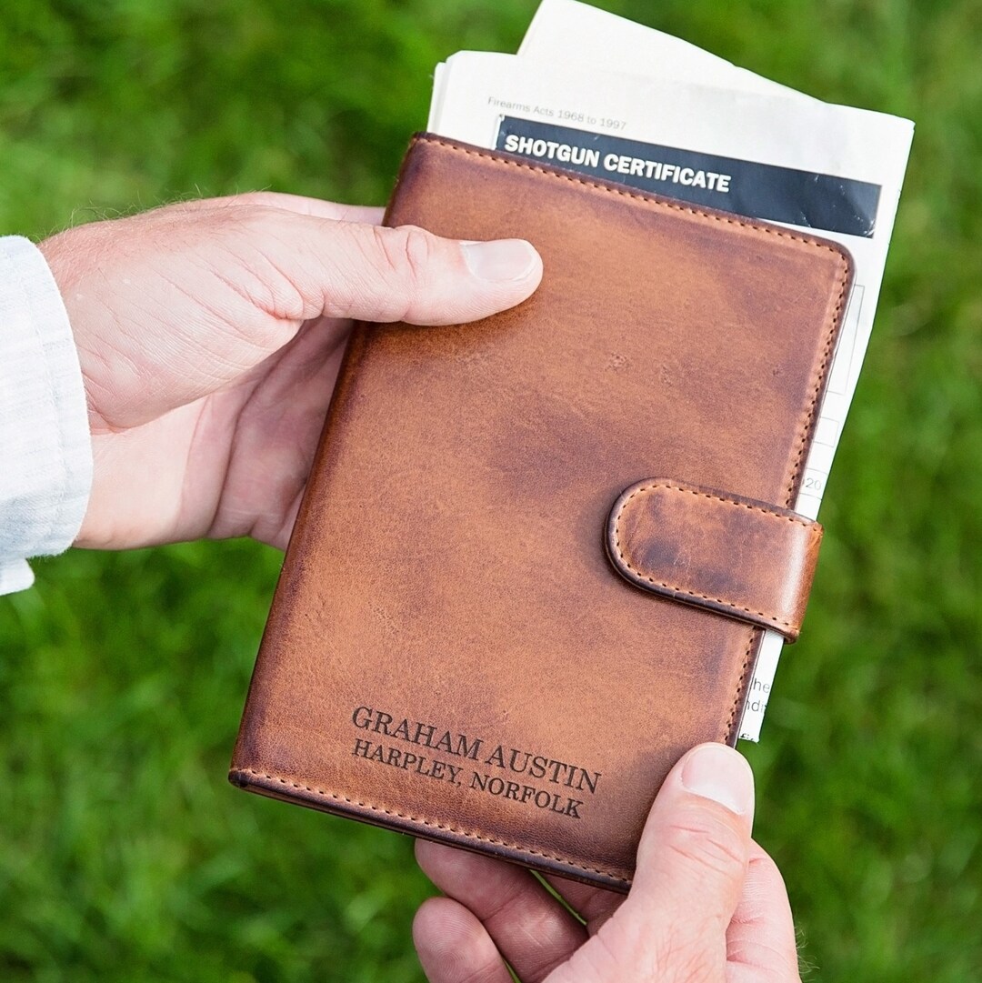 Personalised Leather Shotgun License Holder Etsy UK