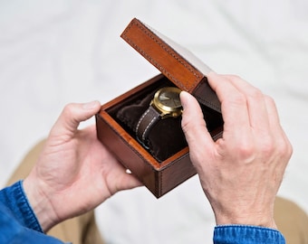 Personalised Leather Watch Box