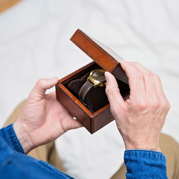 Personalised Leather Watch Box Etsy