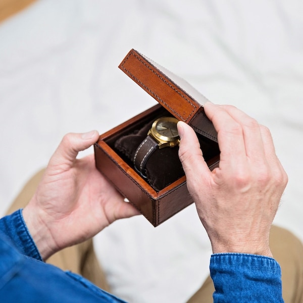 Personalised Leather Watch Box