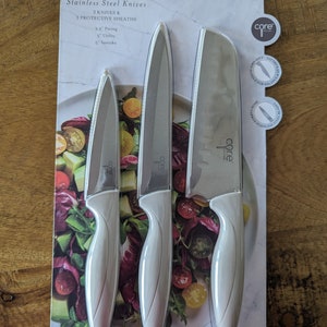 Perfect Precision Core Kitchen 3 Stainless Knives W/protective