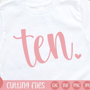 Ten SVG | Tenth Birthday SVG | girl birthday svg | bday svg | birthday girl svg | Ten years old svg | 10th birthday svg file