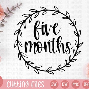 vijf maanden svg | baby mijlpalen svg | baby svg | vijfde maand svg | 5e maand svg | baby cricut svg | svg-dossier voor cricut | baby maand svg