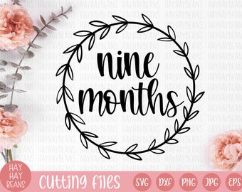 nine months svg | baby milestones svg | baby svg | ninth month svg | 9th month svg | baby cricut svg | svg file for cricut | nine svg