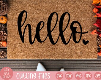 hello svg | hello doormat svg | front door sign svg | hello silhouette file | hello sign svg | welcome svg | home decor svg | doormat svg
