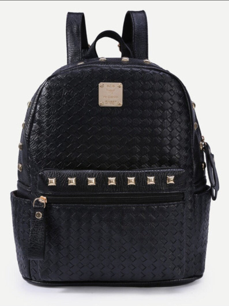 black studded backpack
