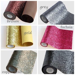 Glitter Shiny PU Polyester Backed Fabric Shine Shimmer - HALF A METRE  Clothing Sew Clothes Costumes Backgrounds Decoration Craft Bags