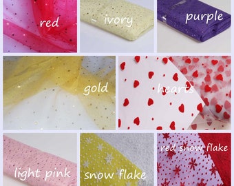 Enhanced Tulle Fabric | Flocked Soft Tulle Fabric UK