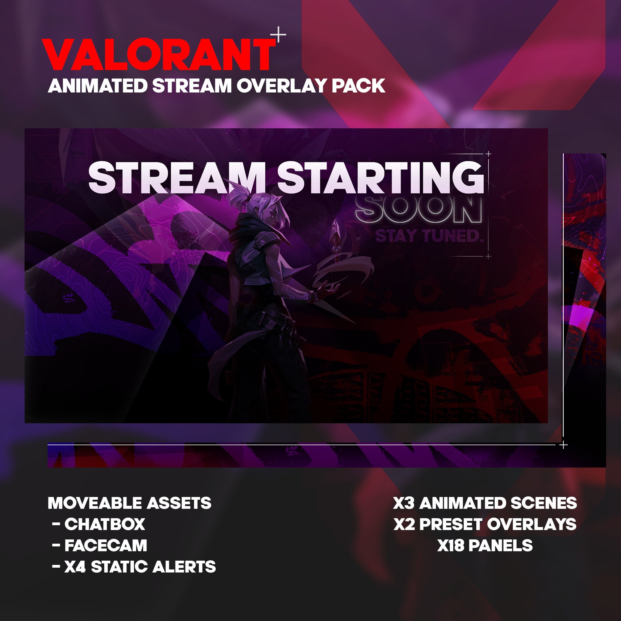 Valorant - Animated Stream Overlay Pack