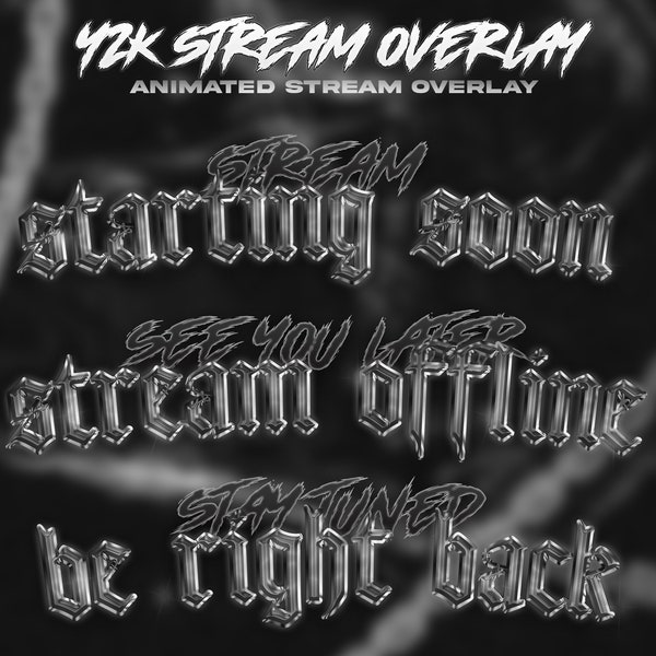 Trendy Y2K Aesthetic Stream Overlay, Grunge Chains, Opium Inspired, Twitch Overlay, Unique Design