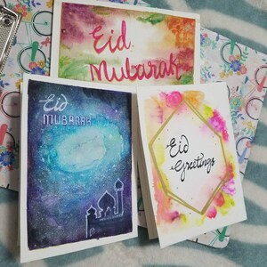 4x6 eid cards with built-in money holders for eidi. Handmade/Handpainted