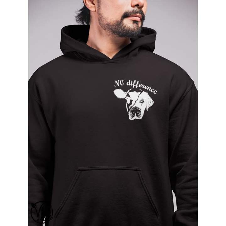 Image of No Difference Vegan Hoodie | Gift For Men Animal Rights Shirt Sweatshirt Environmental Christmas