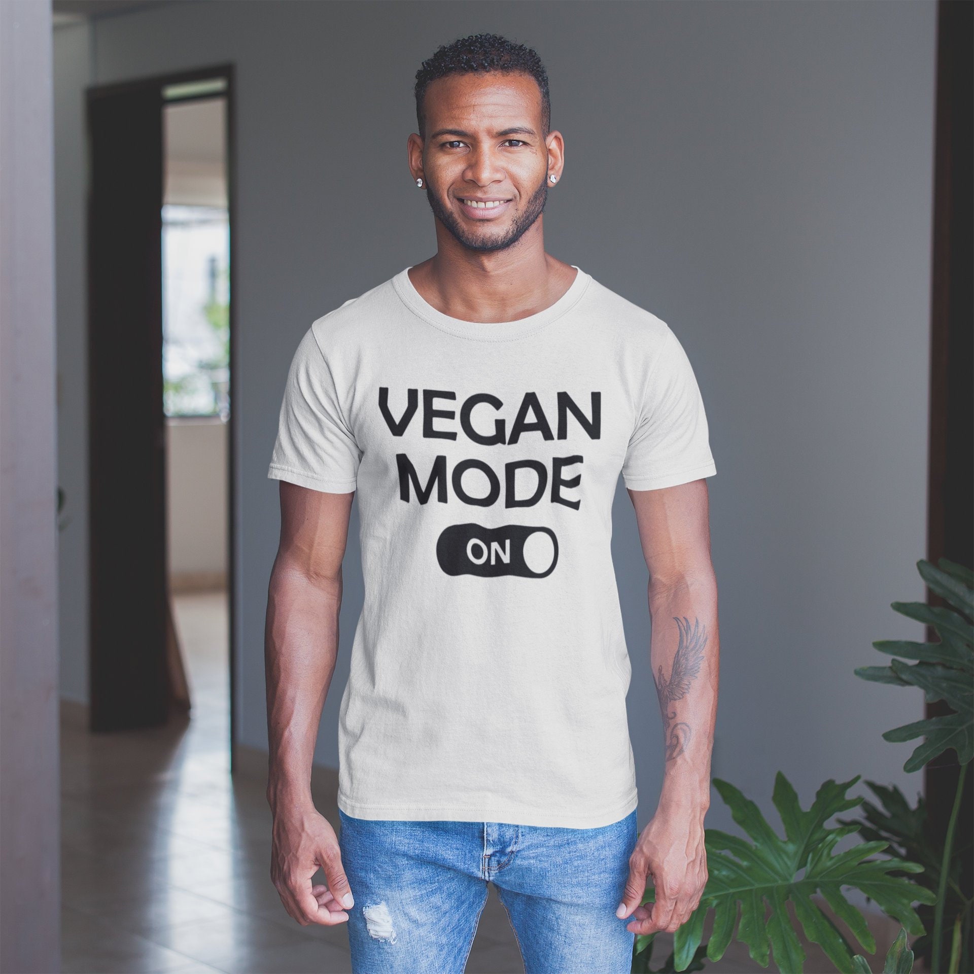 Image of Vegan Mode On Shirt | Mens Animal Rights Gift Environmental Christmas