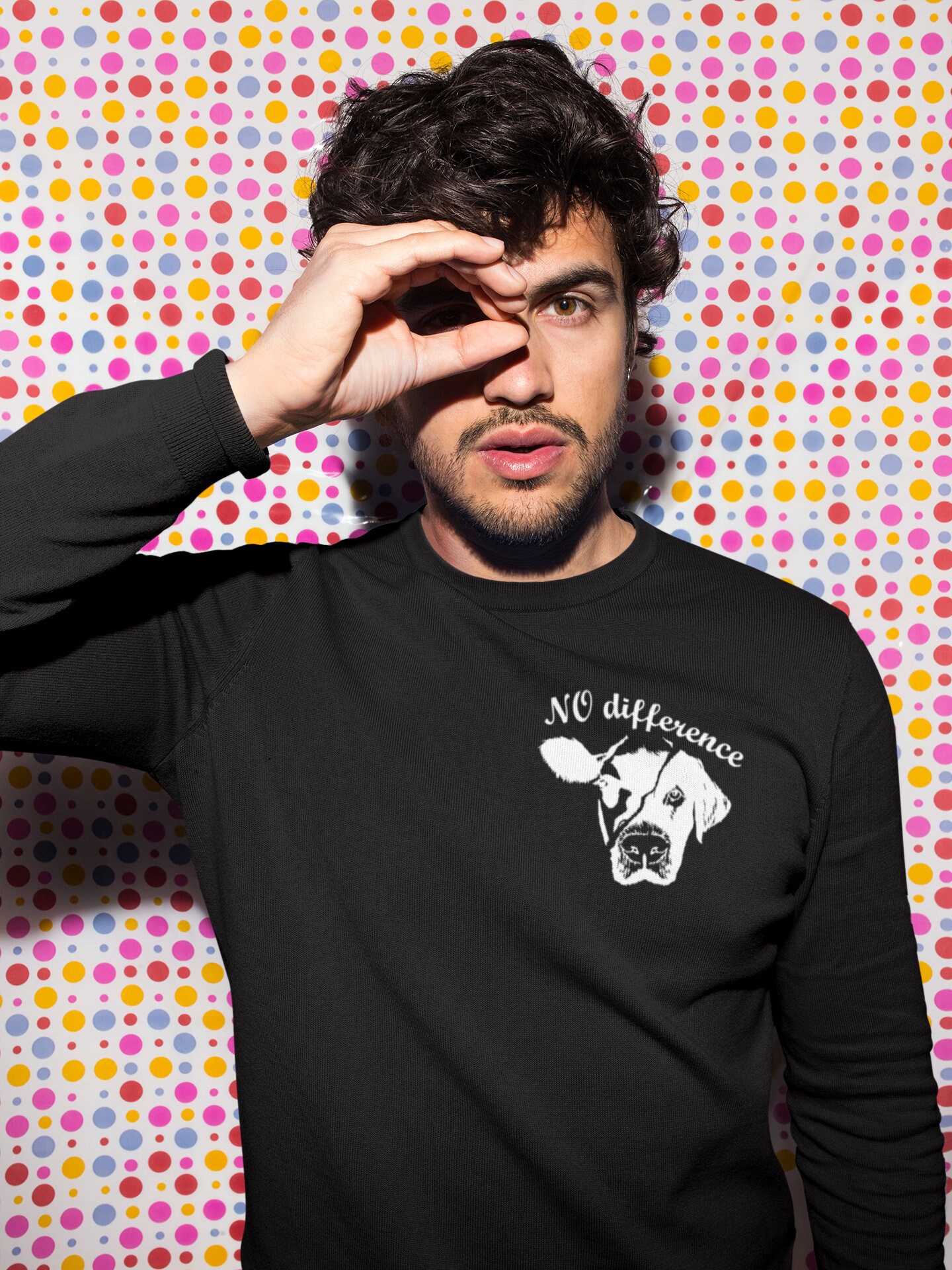 Image of Vegan Sweatshirt, Friends Not Food Shirt, Cute Vegan Vegetarian Tshirt, Vegan, No Difference Sweatshirt Hoodie