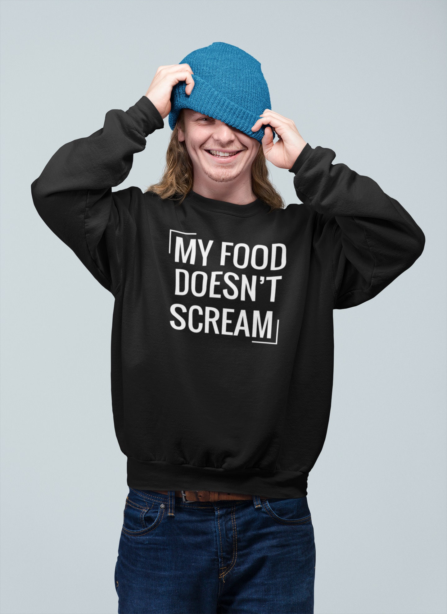 Image of Mens Vegan Sweatshirt Hoodie T Shirt Gift Vegan Christmas Eco Friendly