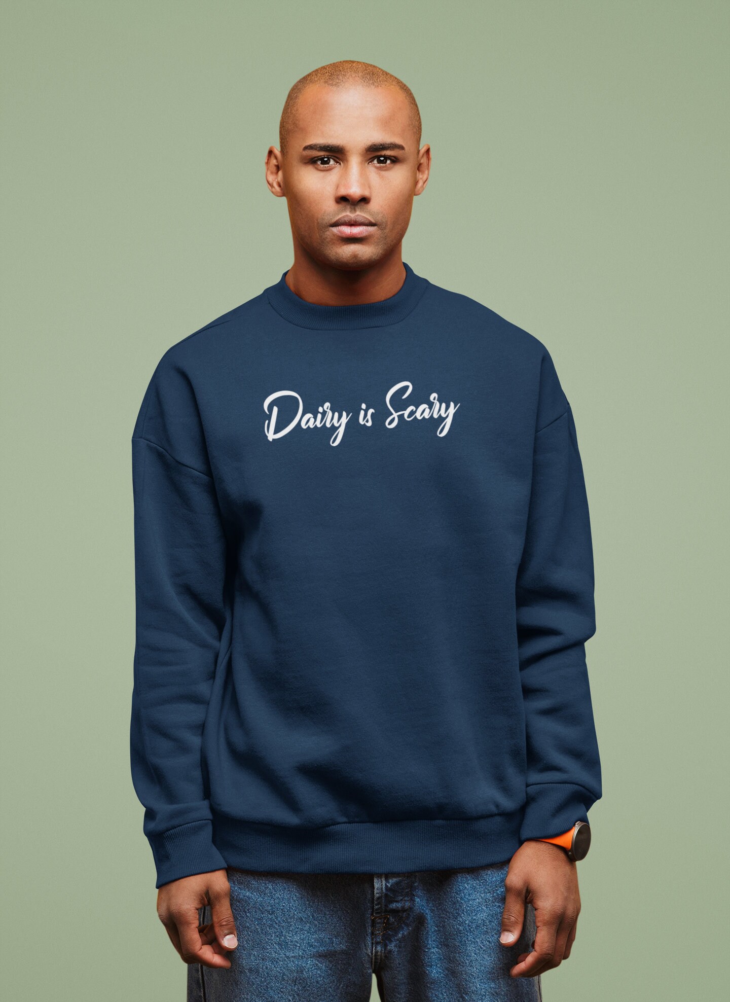 Image of Dairy Is Scary Vegan Sweatshirt | Gift For Men Animal Rights Shirt Hoodie Environmental Christmas