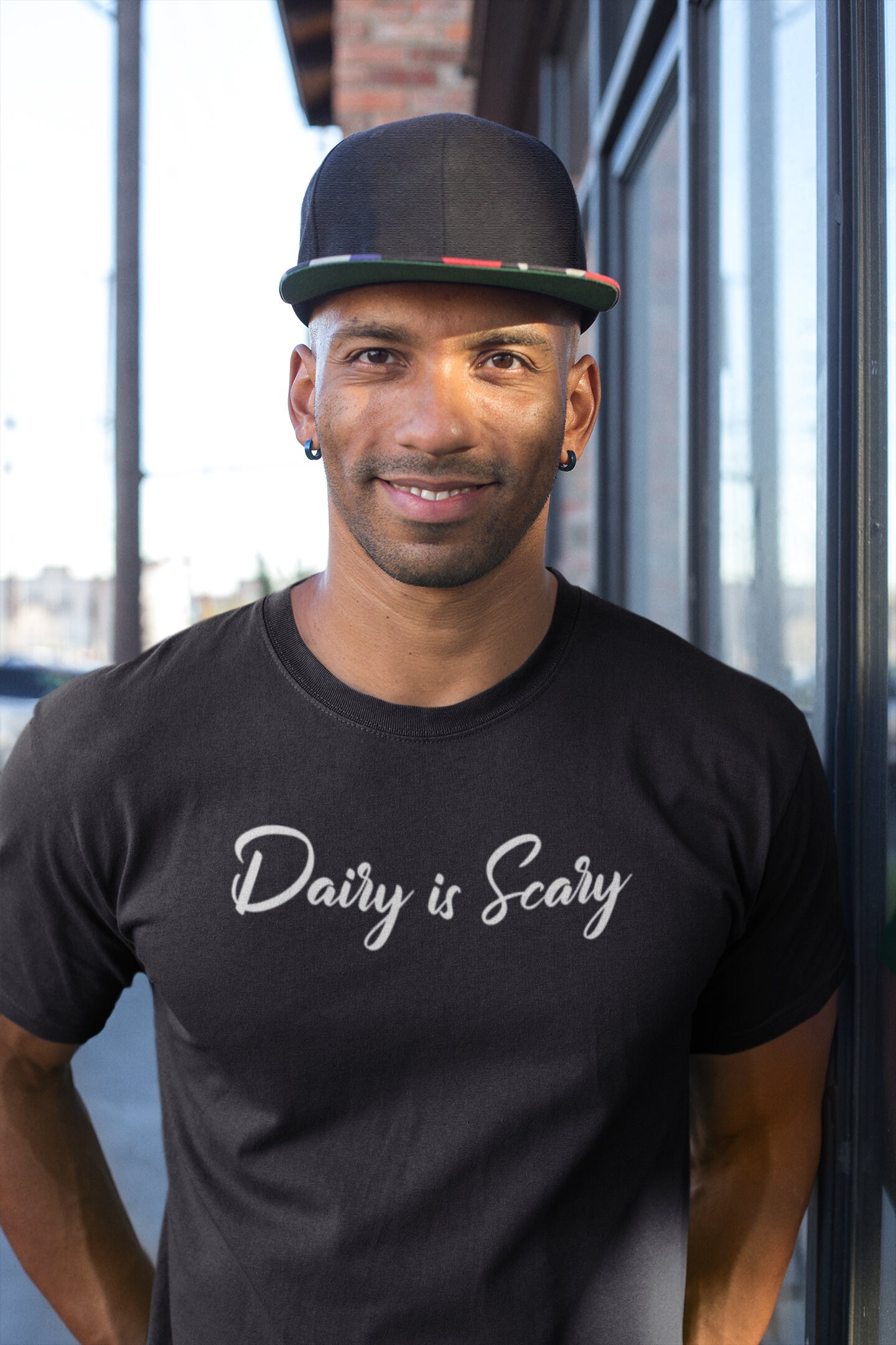 Image of Dairy Is Scary Vegan Shirt | Mens Animal Rights Gift Environmental Christmas