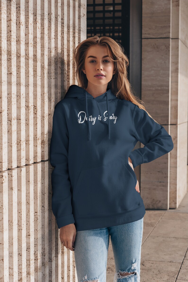 Dairy is Scary Vegan Hoodie Vegan Gift for Women Animal | Etsy